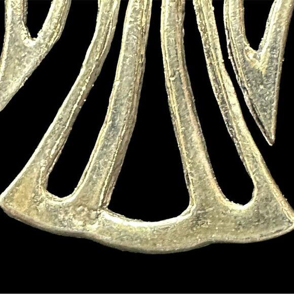 Vintage Sterling Silver Dangle Angel Design Hook Earrings - Picture 3 of 5